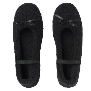 SKIMS Black Fleece Slippers